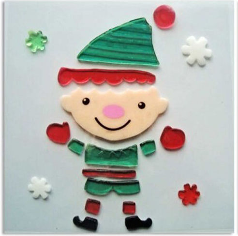 Twentyfive Διακοσμητικο Παραθυρου Gel Φιγουρα Ho Ho Ho 20x20cm Assorted