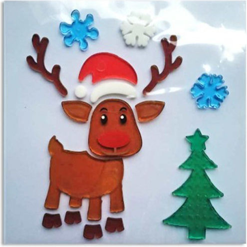 Twentyfive Διακοσμητικο Παραθυρου Gel Φιγουρα Ho Ho Ho 20x20cm Assorted