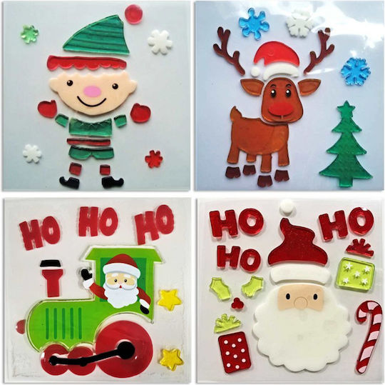 Twentyfive Διακοσμητικο Παραθυρου Gel Φιγουρα Ho Ho Ho 20x20cm Assorted