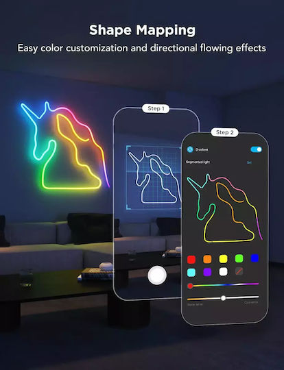 Govee Smart LED Strip Neon Rope Light 2 Wi-Fi RGB Light 3m Neon Flex with Power Supply