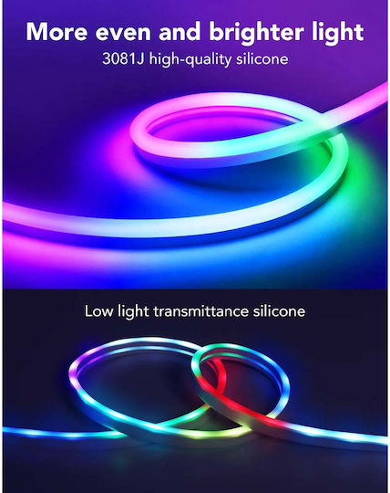 Govee Αδιάβροχη Smart Ταινία LED Wi-Fi 24V RGB Φως 5m Neon Flex με Τροφοδοτικό