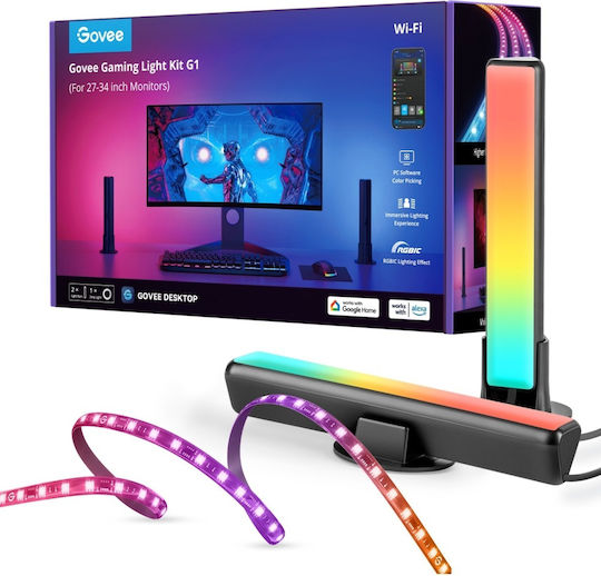 Govee Smart Ταινία LED PC Monitor Pro Kit Wi-Fi Τηλεόρασης RGB Φως 2m με Τροφοδοτικό