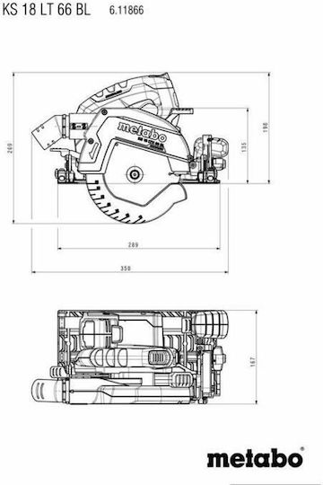 Metabo KS 18 LTX 66 BL Циркулярна пила Самостоятелна