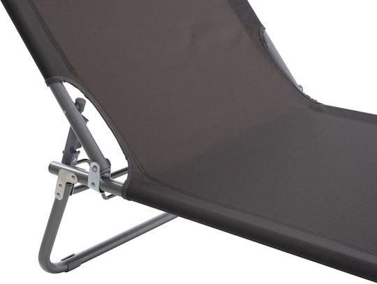 HomeMarkt Kalynda Foldable Metallic Beach Sunbed Gray 180x55x25cm