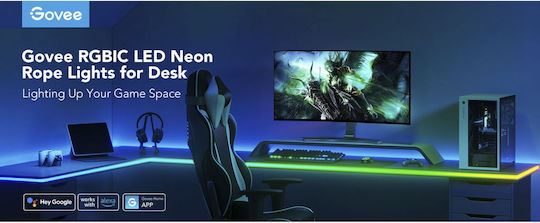 Govee Αδιάβροχη Smart Ταινία LED Wi-Fi 220V RGB Φως 2m Neon Flex με Τροφοδοτικό