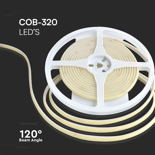 V-TAC Waterproof LED Strip 24V Natural White Light 5m Type COB