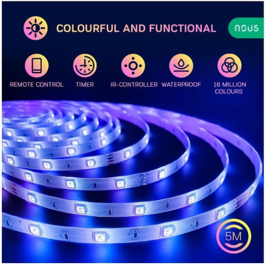 Nous Smart LED-Streifen Wi-Fi 12V RGB Licht 5m Typ SMD5050