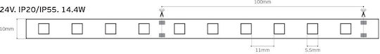 VK Lighting Αδιάβροχη Ταινία LED 24V RGB Φως