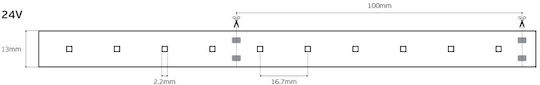 VK Lighting Rezistent la apă Bandă LED 24V Alb Natural Lumină 5m Tip SMD2216