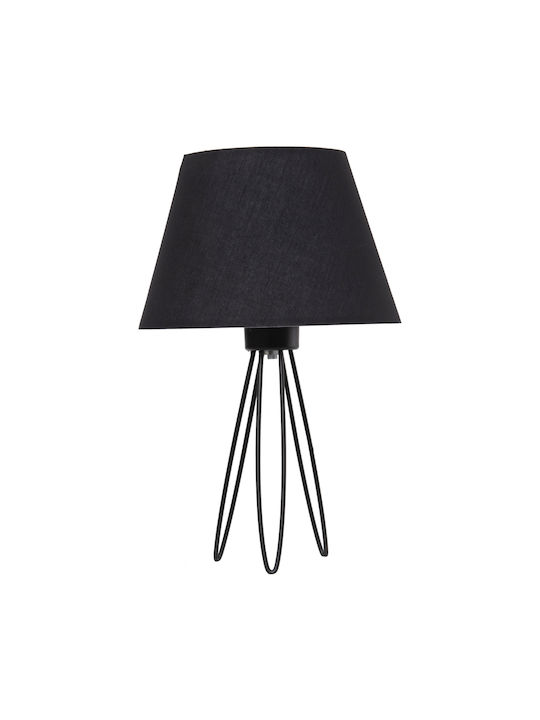 HomeMarkt LIVO Metal Table Lamp for Socket E27 with Black Shade and Base
