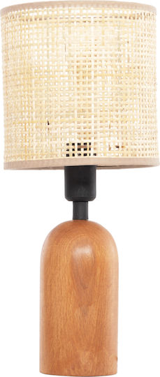 HomeMarkt Lyktur Table Lamp for Socket E14 with Beige Shade and Brown Base