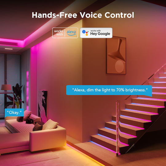 Govee Smart LED Strip Wi-Fi 24V RGB Light 5m with Power Supply