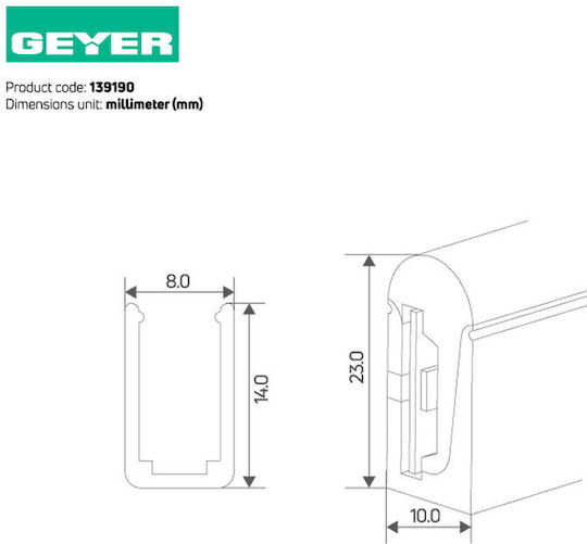 Geyer Αδιάβροχη Ταινία LED 24V Φυσικό Λευκό Φως 5m Neon Flex
