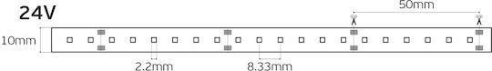 VK Lighting Ταινία LED 24V Θερμό Λευκό Φως 5m Τύπου SMD2216