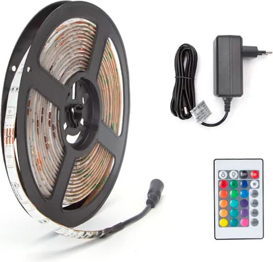Aigostar Αδιάβροχη Ταινία LED USB 5V RGB Φως 5m Τύπου SMD5050 με Τροφοδοτικό & Τηλεχειριστήριο