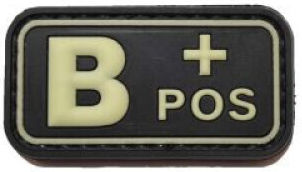 Blood Type Small Phosphorescent Patch PVC 3D Blood Type O+
