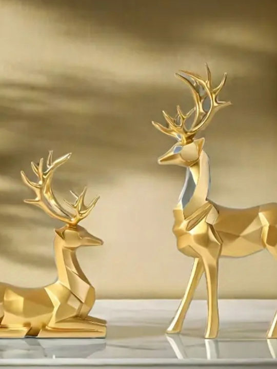 Weihnachtliche Figur Hirsche Gold
