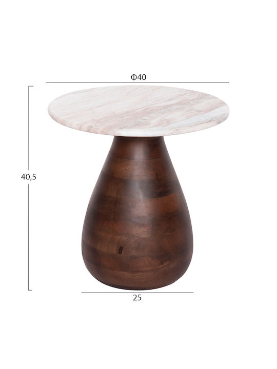 Round Coffee Table Flosk from Solid Wood White L40xW40xH40cm.