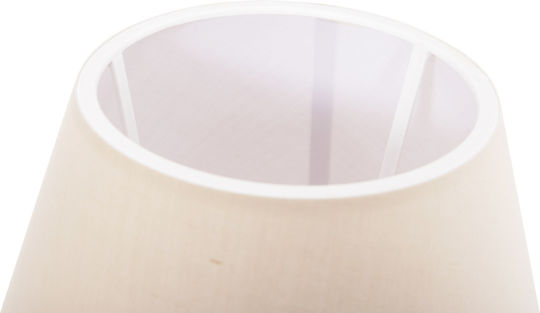 HomeMarkt Conni Wood Table Lamp for Socket E27 with White Shade and Brown Base
