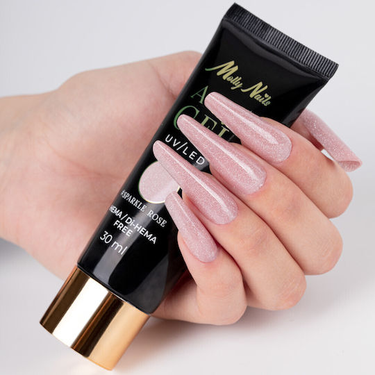 Molly Lac Gel Νυχιών Sparkle Rose 30ml