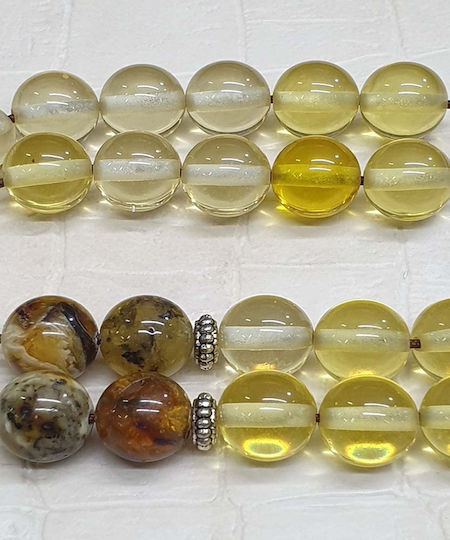Roloi Komboloi Amber Worry Beads Yellow 33cm