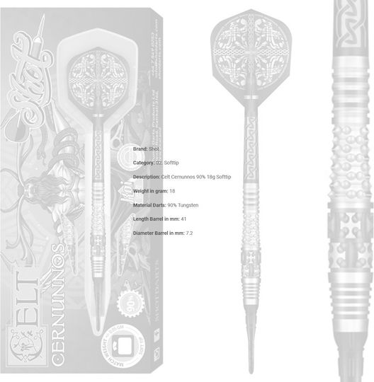 Shot Celt Cernunnos 90% 18g Softtip Săgeți