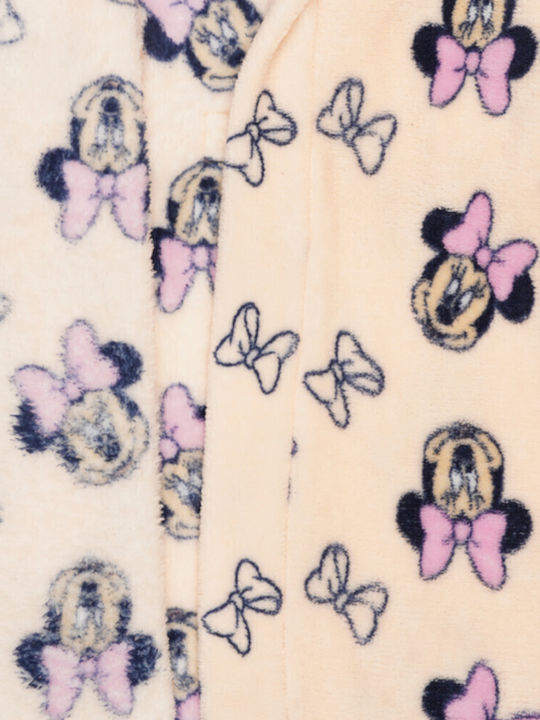 Disney Kinder Bademantel Winterlich Fleece White, Pink Minnie