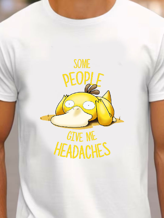 Fruit of the Loom Pokemon Psyduck No25 Some People Give Me Headaches Blouse Pokemon White Cotton