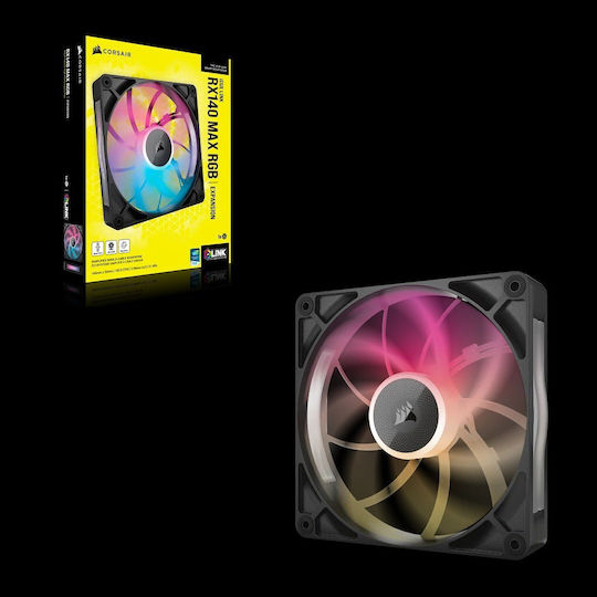 Corsair iCUE LINK RX140 MAX Case Fan (1600rpm / 102.9cfm) με RGB Φωτισμό και Σύνδεση 4-Pin PWM