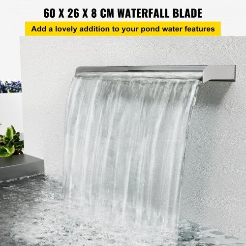 Vevor Pool Waterfall made of Stainless Steel 8x60x33cm Silver