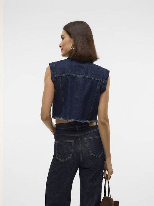 Vero Moda Sleeveless Denim Jacket Blue