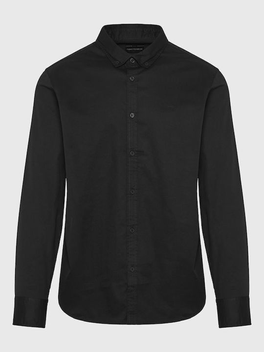 Long-sleeved Cotton Shirt Black