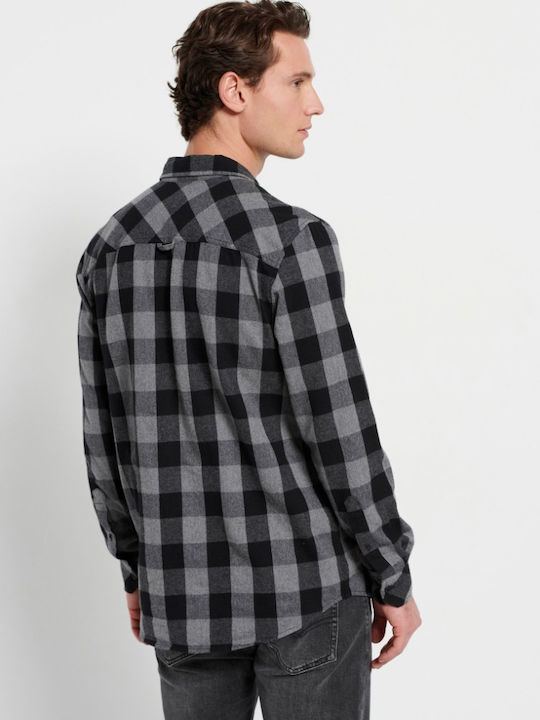 Funky Buddha Flannel Shirt Gray