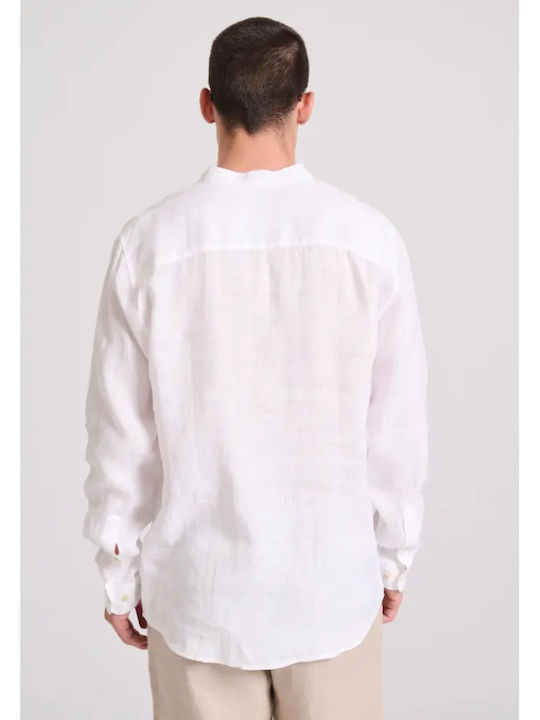 Long-sleeved Linen Shirt White