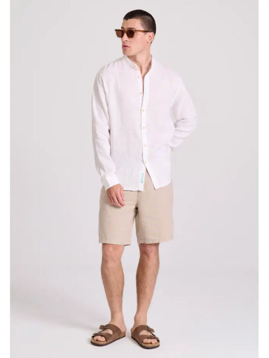 Long-sleeved Linen Shirt White