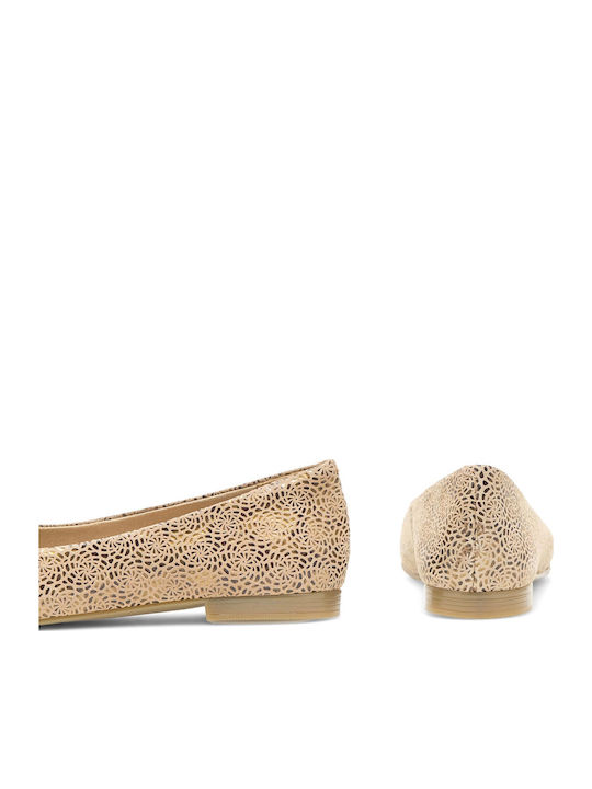 Damen Ballerinas in Beige Farbe