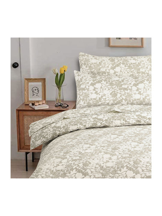 Casa Colori Sheet Sets Double with Elastic 140x200+30cm. Annie Beige 4pcs