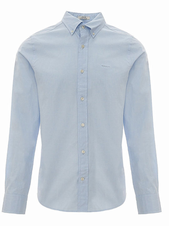 Long-sleeved Cotton Shirt Light Blue