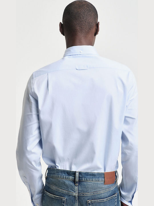 Long-sleeved Cotton Shirt Light Blue