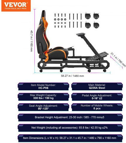 Vevor Βάση Τιμονιέρας για PC ZXZCDHBKZDXK14XHAV0