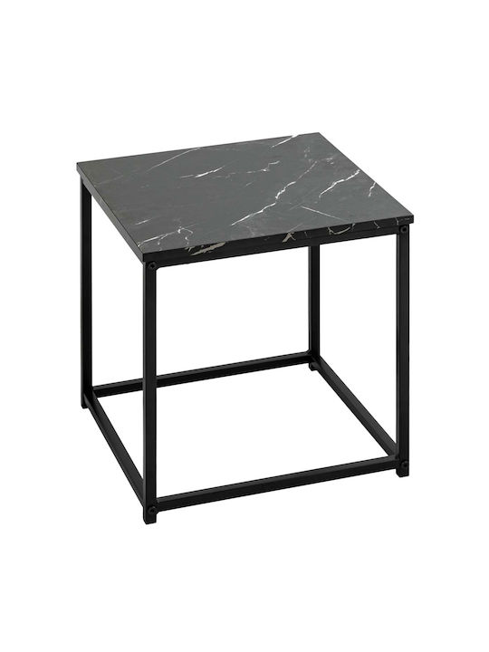 Square Side Coffee Table A-s Jones Metal Black 2 Pieces W37.5xL37.5xH40cm