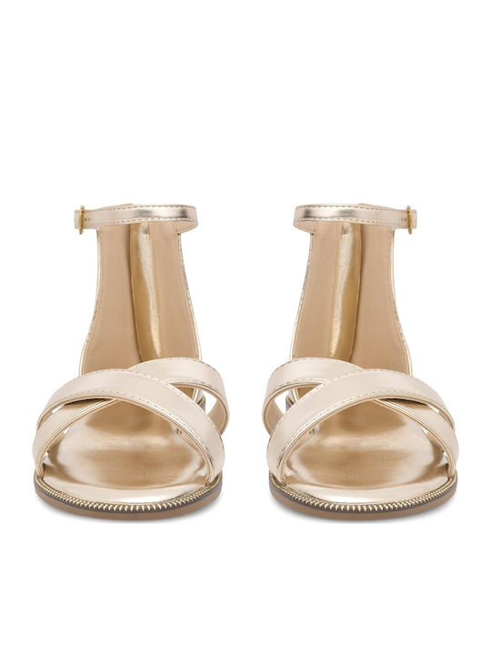Flache Sandalen für Damen in Gold Farbe