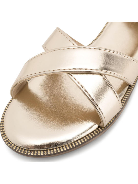 Flache Sandalen für Damen in Gold Farbe