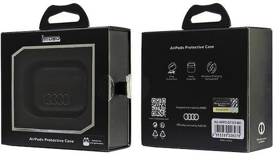 Audi Leather Big Logo Θήκη Δερμάτινη σε Μαύρο χρώμα για Apple AirPods Pro 2