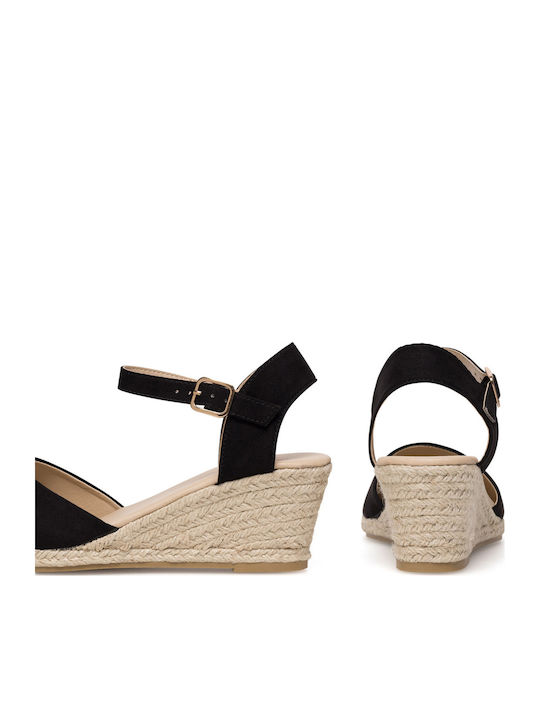 Damenplattformen im Espadrilles-Stil Schwarz
