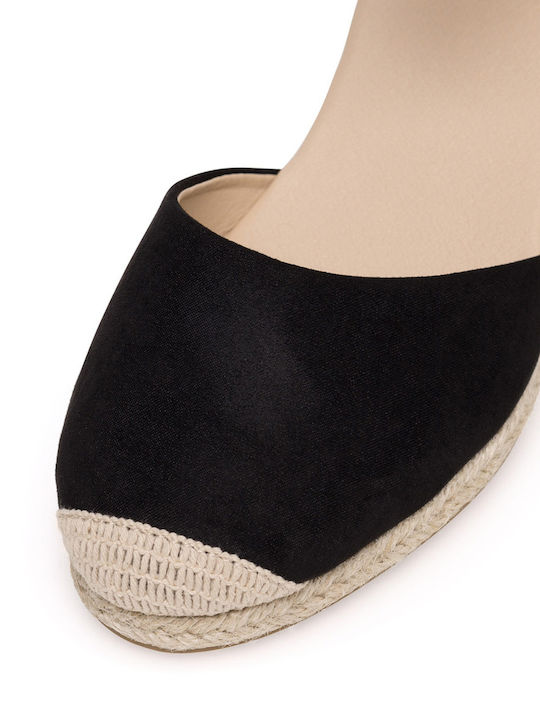 Damenplattformen im Espadrilles-Stil Schwarz