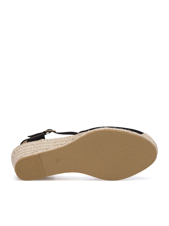 Damenplattformen im Espadrilles-Stil Schwarz