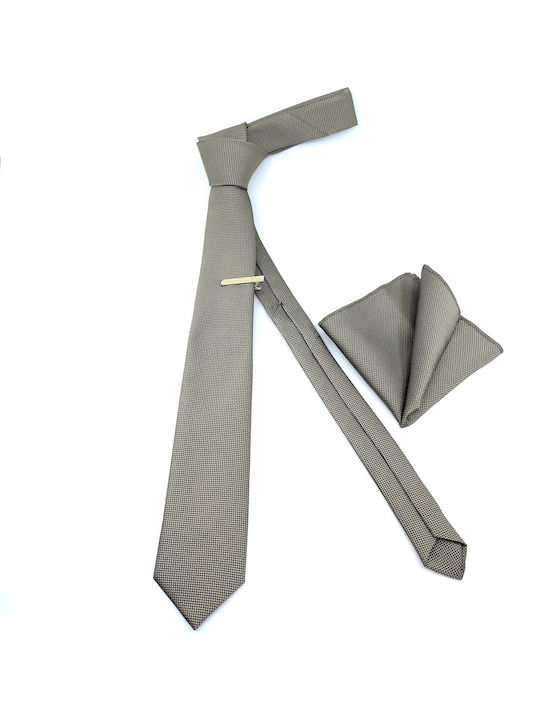 Legend Accessories Synthetic Men's Tie Set Monochrome Beige