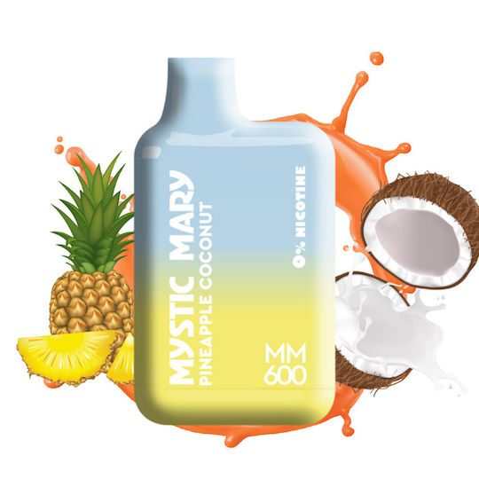 Mystic Mary MM600 Електронна Цигара за Еднократна Употреба 600 Вдишвания Pineapple Coconut без Никотин 2мл