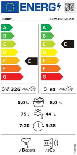 Candy CSOW 4855TWE/1-S Пералня със сушилня 8кг/5кг 1400 Оборота